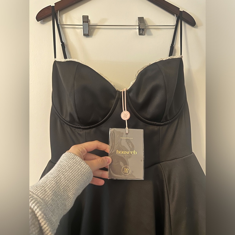 NWT House of CB Mademoiselle Black Tulle Midi Dress Womens Size XL - Picture 6 of 6